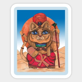 Sekhmet Egyptian Goddess lucky cat Sticker